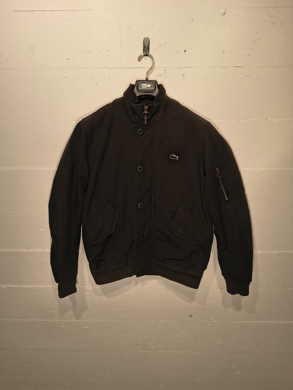 Lacoste Black Sherpa-Lined Flight Bomber Jacket – Men’s S FR48